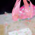 玫瑰花服装手提袋化妆品面膜包装袋塑料胶袋加厚购物袋印刷定制袋 透明 手提玫瑰花 30宽*38高*8侧cm 1千个单面印店名