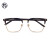 木九十眼镜商务休闲眉架半框弹力镜腿可配度数近视眼镜框 MJ101FG407 BKC1 单镜框