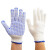 凯瑞达 劳保手套加厚耐磨点胶点塑手套 涂胶手套防滑点胶白线棉线手套 蓝色 一双