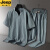 吉普（JEEP）中国风男士t恤夏季休闲套装中老年衣服棉麻短袖长裤一套夏天凉感 8801绿色套装 2XL(120-135斤