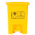 诺上  废物垃圾桶 黄色脚踏式废弃物利器盒塑料桶60L