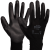 （12双）ansell安思尔48-125浸胶耐磨防滑透气涂掌涂胶PU工作干活劳动防护维修工地建筑手套 PU涂掌黑色手套12双 中码