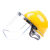 防护面屏配安全帽式透明防冲击面具防油飞溅电焊面罩打磨劳保全脸 白安全帽+支架+PVC包边屏