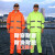 环卫清洁工分体反光雨衣雨裤套装交通安全道路施工警示工作服透气 荧光绿 透气环卫雨衣套装 5XL