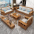 卡牧 实木沙发 新中式实木沙发组合 现代简约客厅家具冬夏两用 小户型 实木电视柜