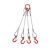 钢丝绳吊索具/压制钢丝绳组合吊具/起重吊钩索具/二肢三肢四肢 3吨2米4腿美式货钩