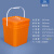 五金工具收纳塑料桶方形周转箱不锈钢配件收集桶工具零件分装 正方形桶-25L-橘色