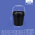 黑色pp广口桶工业级水桶塑料桶密封桶油漆桶油墨桶胶桶桶小桶大桶机油桶带盖带提手黑色避光桶 2L-黑色(高品质）