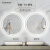 莱姆森圆形卫生间镜子led智能浴室镜带灯壁挂墙防雾厕所发光镜触 双控+三色+除雾+时温 直径700