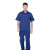征战虎HDDZ02 华电标准款夏季短袖工作服套装 海蓝色 定制款