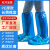 一次性长筒鞋套PE防水防泥养殖场加厚防护长筒靴套雨天户外漂流骑 一次性蓝色长筒靴套[100只] 均码