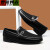 费斯姆森意大利风品牌轻奢夏季新款镂空凉鞋真皮透气网面飞织鞋小码乐福鞋 黑色 39 标准鞋码