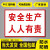 戴丹安标识牌警示标示牌消防标识牌贴纸仓库车间工厂施工警告标志牌 安生产 人人有责 15x20cm