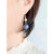 青鹊凰猫眼蓝晶石耳环 天然蓝色水晶宝石耳坠天然气质蓝绒晶 9mm蓝晶石+天然珍珠 长度：4CM