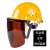 云启格定制安全帽式电焊面罩烧焊工防护罩脸部面屏防飞溅打磨透明焊帽头戴式 安全帽(黄色)+支架+茶色屏