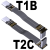 定制USB3.1扁平数据软排延长线 C公type-c弯角90度ADT gen2x1 10g T2C-T1B 13P 无电阻 3cm