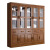 回固 新款实木书柜现代中式书架带玻璃门落地储物简约书橱办公室书房置物架 两门书柜 组合