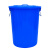 大号加厚塑料水桶带盖超大容量圆形桶储水发酵厨房胶桶 60L蓝色