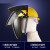 沁度定制电焊面罩配安全帽式焊工防护面具防烤脸护脸全脸焊头戴式焊帽SN3542 (灰色)面罩+三筋透气(黄色)