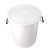 海斯迪克 HK-370  圆形收纳桶大容量水桶 酒店厨房垃圾桶 工业环卫物业垃圾桶 100L桶 白色带盖