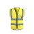 曼睩 多口袋针织布柠檬黄XL 反光背心施工安全反光马甲环卫工反光背心ML013