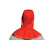 焊卫 阻燃布全护式焊帽 护脖牛皮焊帽 橘红色 HW-8053