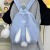 迪士尼可爱兔子双肩包女2024新款时尚儿童小书包女孩外出旅游学生小背包 蓝色+挂件