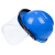 定制防冻面屏防液体飞溅头罩液氮LNG加气液站防护面罩耐低温面罩高温 蓝色头盔+面屏+支架