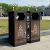 户外垃圾桶不锈钢分类果皮箱景区公园街道室外分类双桶垃圾箱 不锈钢绿色永康桶