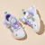 女童鞋子2024春夏网面儿童透气运动鞋旋转纽扣小女孩公主跑步潮鞋 紫色(K10-皮面) 25码
