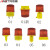 安达通 太阳能警示灯4led夜间道路施工工程路障碍灯太阳能闪灯警示 黄灯02套圆管
