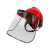 防酸碱化学品防护面罩安全帽面屏电焊防护罩全脸焊工耐高温安全 安全帽+全脸面罩红色 大