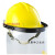 定制适用LNG加气站耐低温防护面屏防雾防飞溅面罩液氮防冻面屏冲 黄色头盔+面屏+支架