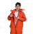 钢米 DJ0011 冬季防水带帽防寒保暖连体工作服棉服加厚 L(170) 橙色