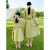 迪士尼（Disney）女童套装裙子夏装24新款中大童小香风子装母女洋气时尚半身裙 绿色 120cm