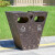 庄太太【咖啡色】户外垃圾桶 不锈钢大号环卫景区磨砂现代简约 物业创意分类垃圾桶