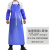 加厚蓝色食品防水围裙纯PVC防油耐脏耐酸碱男女上班工作干活围工业品 zx蓝色加厚版120*90+套袖