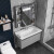 赛诺纳美太空铝浴室柜组合岩板陶瓷盆智能浴室镜柜卫生间洗脸盆柜洗手池柜 50CM-陶瓷一体盆