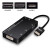 LeaFiness HDMI转HDMI VGA DVI三合一 HDMI一分三分配器 电脑高清同屏器 HDMI转VGA+DVI+HDMI黑色三显