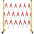 瀚海融科  玻璃钢伸缩围栏可移动隔离护栏电力安全施工防护栏杆警示围栏栅栏 1.2米高*1米长 红白 国标加厚