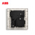 ABB开关面板插座，墙壁USB五孔双控插座，轩致系列朝霞金 一开双控