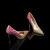 奢迪卡奢侈女鞋品牌高跟鞋女夏新款渐变亮片时尚细跟婚鞋尖头浅口单鞋 粉金色6.5cm 34 精美礼盒