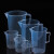 鸣固 ZB1898 实验室塑料刻度杯 塑料烧杯带柄 实验室器皿 塑料量杯 250mL