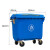 艾科堡工业垃圾车垃圾桶户外带轮子大号分类垃圾车660L升 蓝色带盖