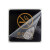 阿力牛 ABS32 亚克力黑金标志门贴 自带泡沫背胶指示标识牌 典雅黑 向左箭头洗手间