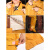 牛皮电焊工作服焊工防烫皮衣耐高温电焊防护服防阻燃隔热焊接皮裤 黄色有内衬全皮上衣 L