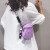 俪幽 ins防水尼龙小包包女2021新款潮百搭韩版可爱卡通帆布袋单肩斜挎手机包 紫色