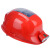 飞迅风扇安全帽工地夏季太阳能电风扇帽子可充电空调防晒多功能头盔男 红色(MD加强)双风扇/8000MA