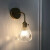 妙普乐新款简约日式黄铜玻璃壁灯后现代北欧卧室床头走廊过道浴室镜前灯 小网格壁灯