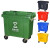 商用垃圾箱大号带轮铁柄小区物业环卫户外垃圾桶带盖移动垃圾车 1100L红色-有害垃圾无盖款